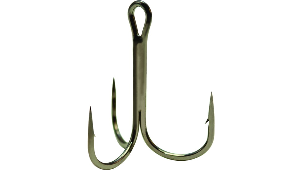 Mustad Ultrapoint KVD Elite Triple Grip Treble Hook, Needle Point, Round Bend, Ringed Eye, Black Nickel, Size 2, 6 per Pack, TR58NP-BN-2-6U