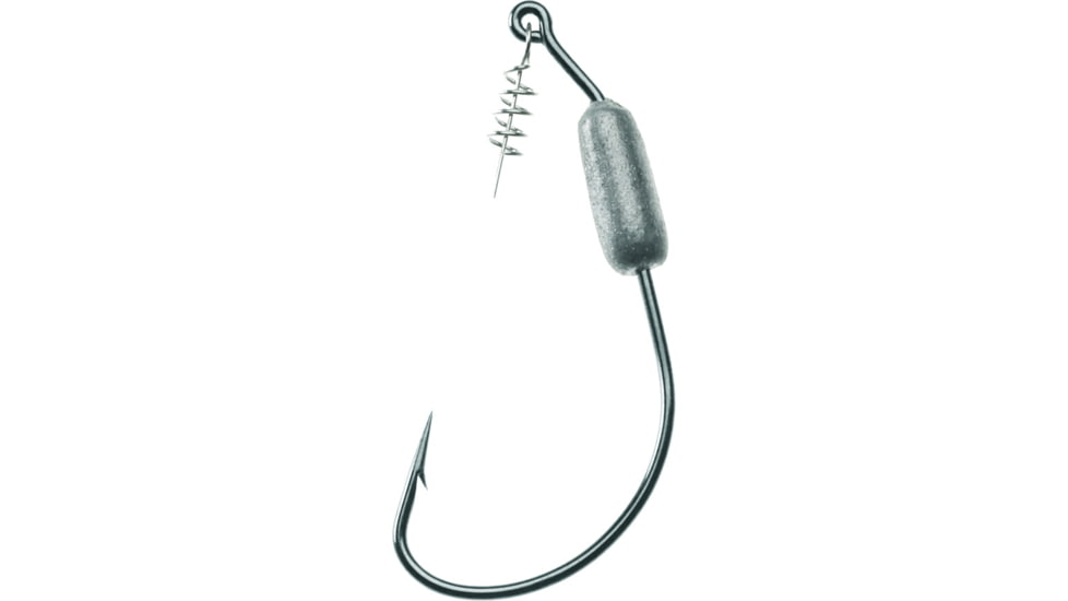 Mustad UltraPoint Power Lock Plus Weighted Spring Keeper Hook, Needle Point, Black Nickel, Size 5/0, 3 per Pack, 91768S116-5/0-3U