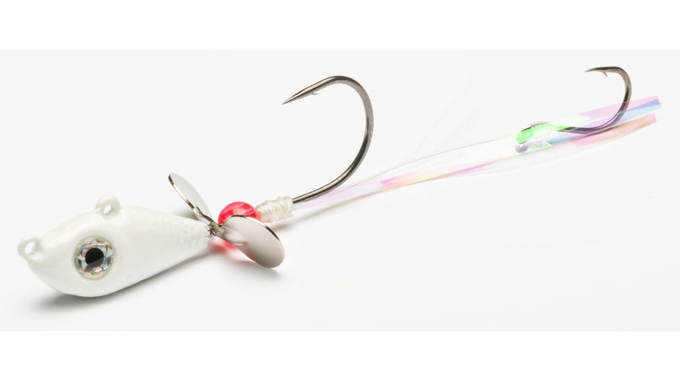Mustad Walleye Death Spinner, Pearl Clear Sparkle, 1/4oz, WSJ-14-PEA-1