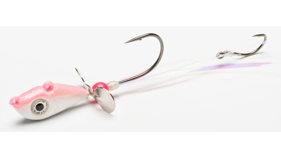 Mustad Walleye Death Spinner, Pink/White, 1oz, WSJ-1-PW-1