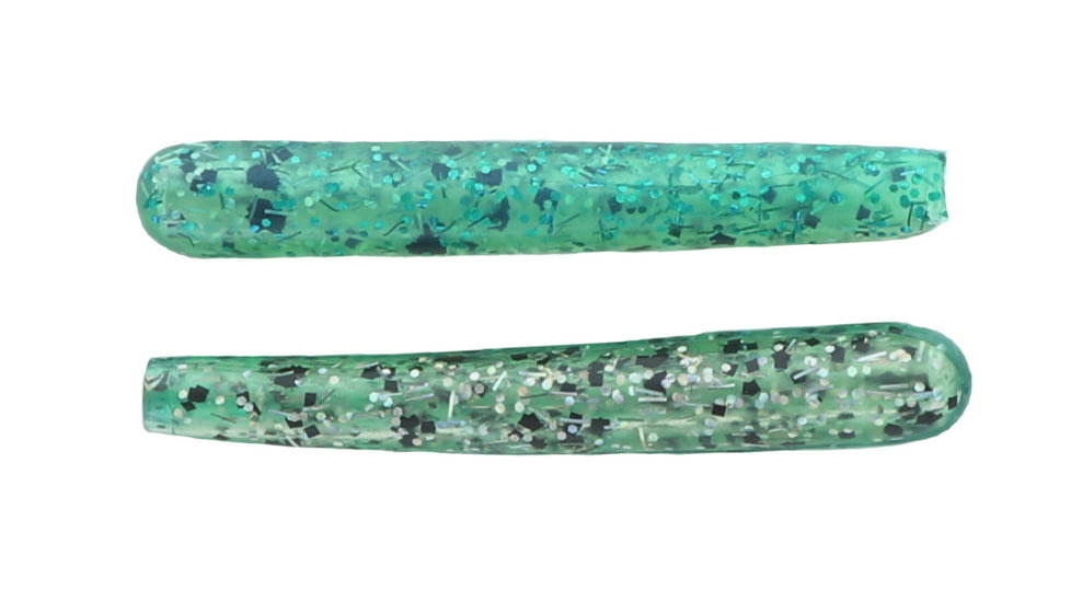 Mutiny Baits 3 1/2in Deep Blue Series Tube, 7pk., Emerald back-mint grn w/emerald flk &amp; stks/belly-clear w/holo stks, 330-MB449