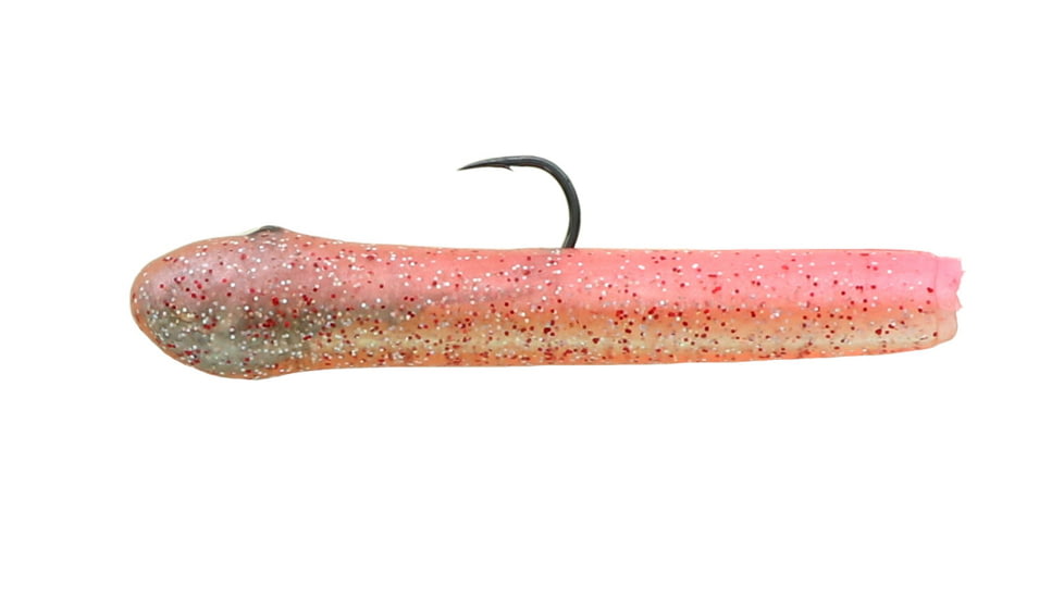 Mutiny Baits Deep Blue Series Tube Pre-Rigged Tube, 2, 3 1/2in, Bubblicious, back-bubble gum/belly-clear w/red, gold flk, 331-MB442