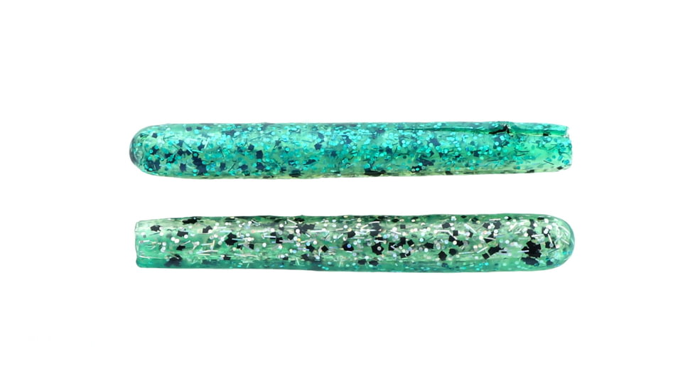 Mutiny Baits 4 1/2in Deep Blue Series Tube, 25pk. Emerald, back-mint grn w/emerald flk &amp; stks/belly-clear w/holo stks, 340-MB449-25