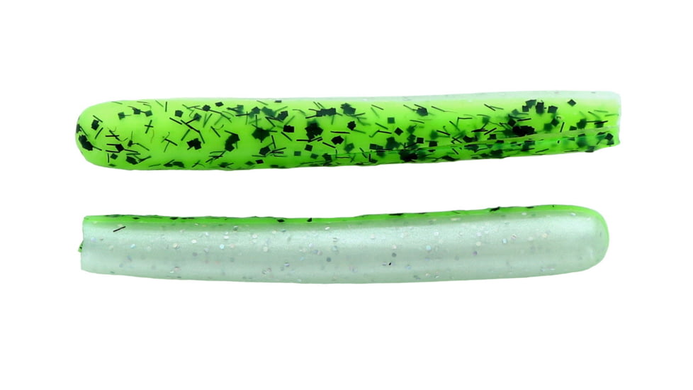 Mutiny Baits Deep Blue Series Tube, 5, 4 1/2in, White Tiger, back-chart. pepper/pearl belly, 340-MB447-25