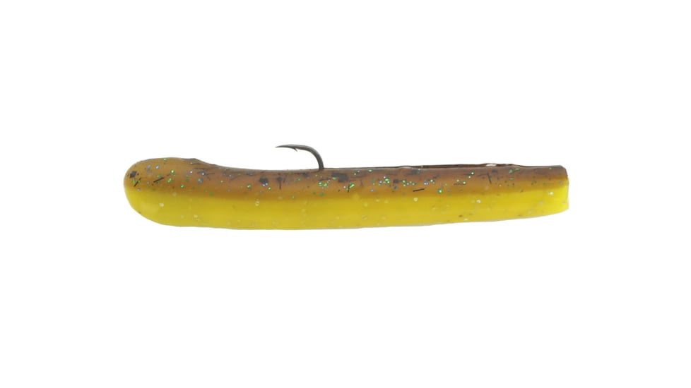 Mutiny Baits Deep Blue Series Tube Pre-Rigged Tube, 2, 4 1/2in, Brown-Black, 341-MB453