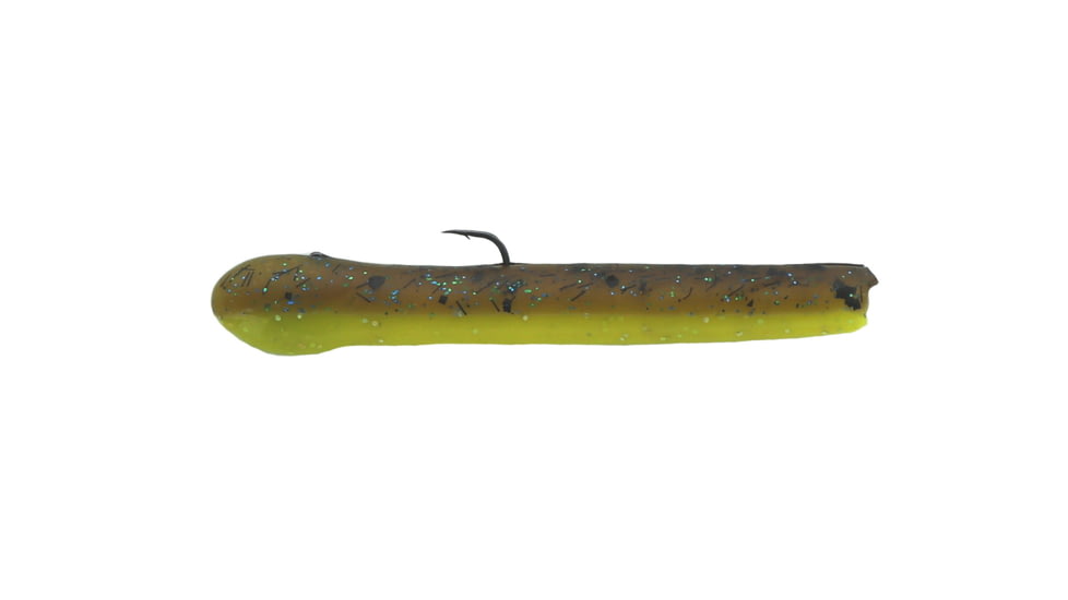 Mutiny Baits Deep Blue Series Tube Pre-Rigged Tube, 2, 4 1/2in, Brown-Black, 342-MB453