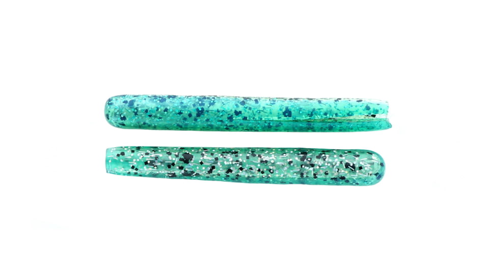 Mutiny Baits Deep Blue Series Tube, 5 1/2in, 5pk., Emerald back-mint grn. w/emerald flk &amp; stks/belly-clear w/holo stks, 350-MB449
