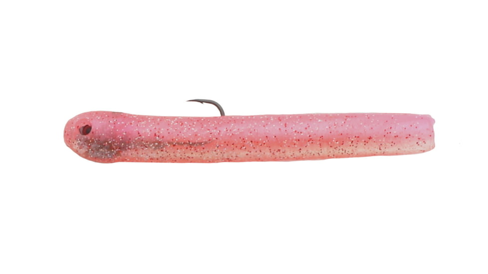 Mutiny Baits Deep Blue Series Tube Pre-Rigged Tube, 2, 4 1/2in, Bubblicious, back-bubble gum/belly-clear w/red, gold flk, 341-MB442