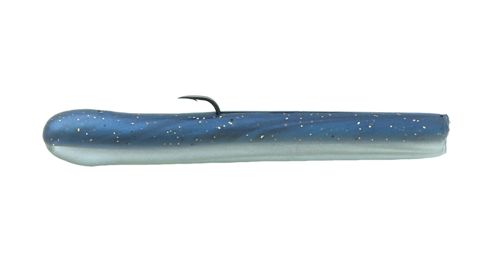 Mutiny Baits Deep Blue Series Tube Pre-Rigged Tube, 2, 4 1/2in, Black Blue Pearl Gold, 341-MB440