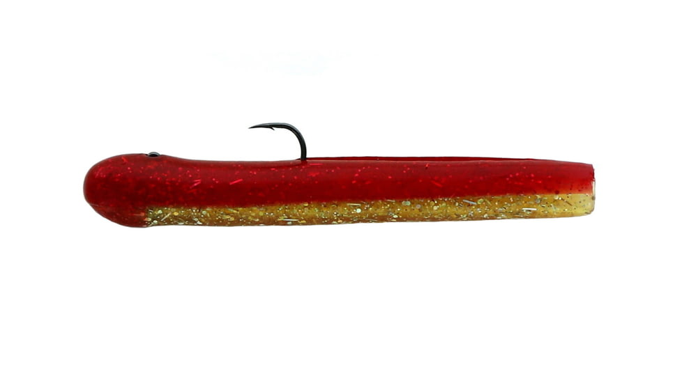 Mutiny Baits Deep Blue Series Tube Pre-Rigged,4 1/2in,3/8 oz,2pk.,Red Crab,bck-red, red flk.red stks/blly-rootbeer, holo stks,blk flk, 341-MB450