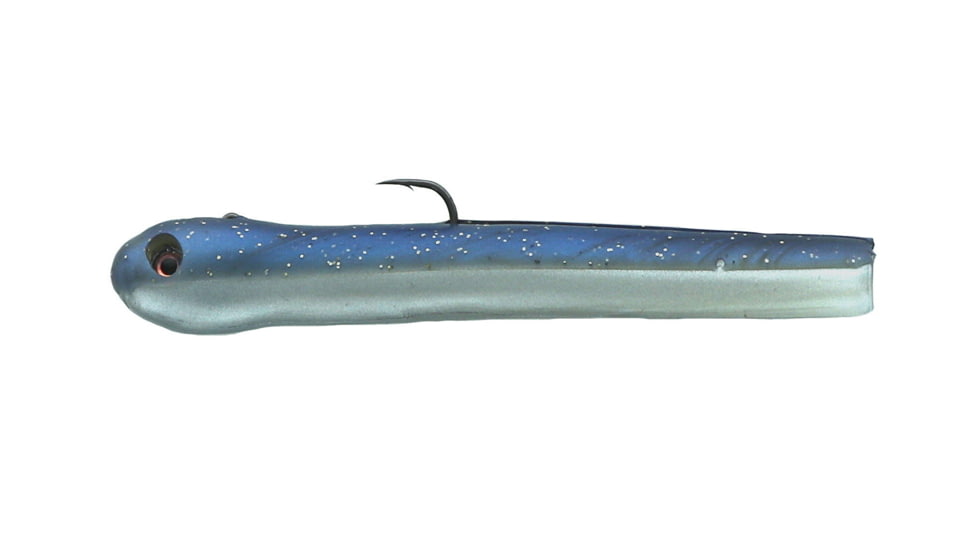 Mutiny Baits Deep Blue Series Tube Pre-Rigged Tube, 2, 4 1/2in, Black Blue Pearl Gold, 342-MB440