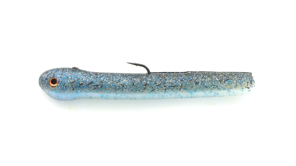 Mutiny Baits Deep Blue Series Tube Pre-Rigged, 5 1/2in 1oz., 2pk.,Booty, back-smoke w/blue, gold blk/belly-blue pearl saph flk., 351-MB441