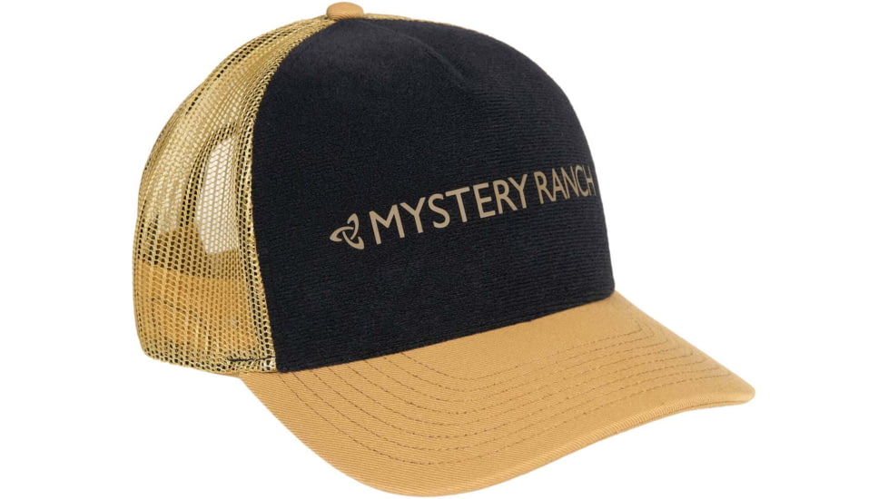 Mystery Ranch Logo Front Trucker Hat, Buckskin, One Size, 113107-214-00