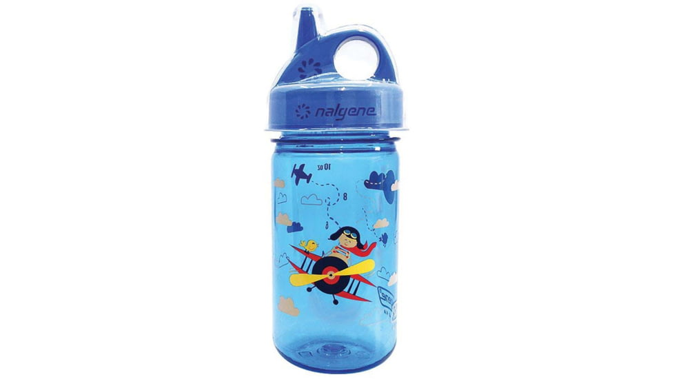 Nalgene Kids Grip-N-Gulp Sustain Water Bottle, 12 oz, Biplane, 12oz, 2182-5512