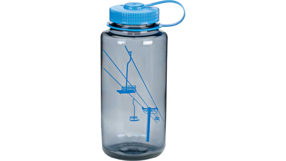 Nalgene 32oz Wide Mouth Bottle, Blue Flow, 570087