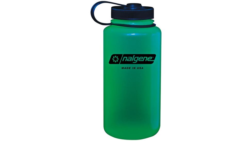 Nalgene 32oz Wide Mouth Bottle, Glowing Green, 341816