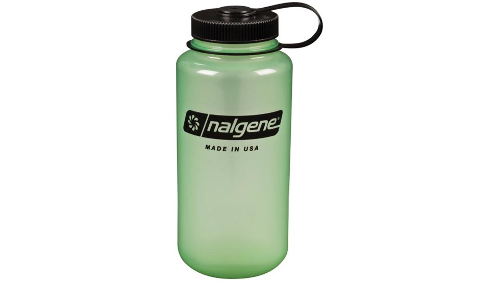 Nalgene 32oz Wide Mouth Bottle, Glowing Green, 341816
