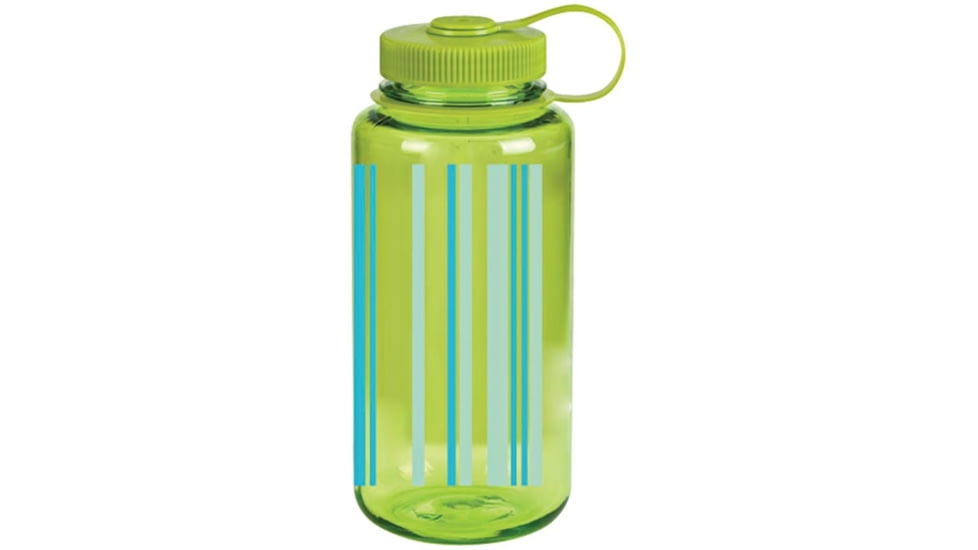 Nalgene 32oz Wide Mouth Bottle, Spring Green Stripes, 570088