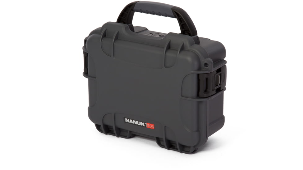 Nanuk 904 Protective Hard Case w/ Cubed Foam, 10.2in, Waterproof, Graphite, 904S-010GP-0A0