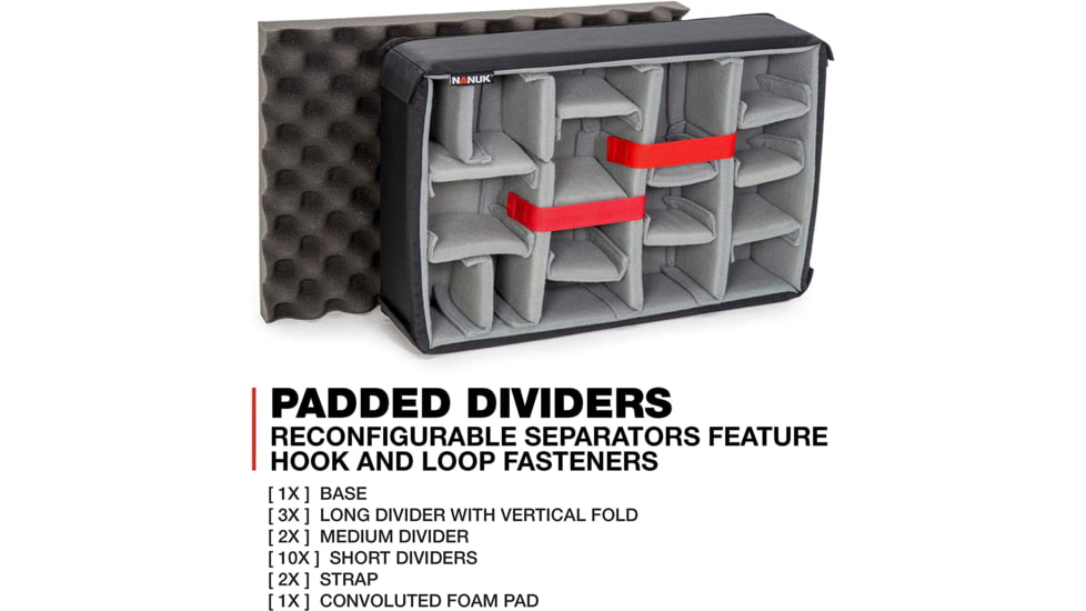 Nanuk 925 Case with Lid Organizer and Divider, Black, 925S-060BK-0A0