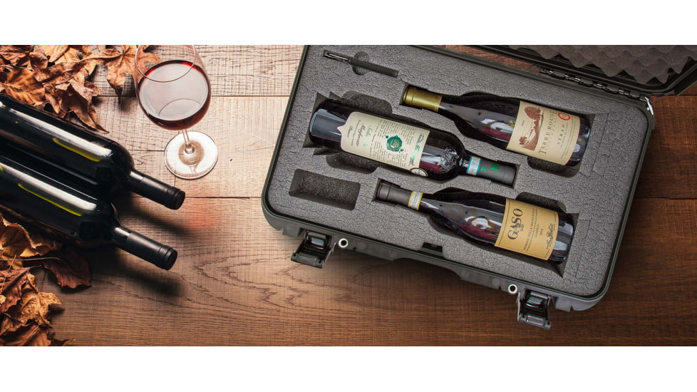 Nanuk 935 Case with Foam Insert for 3 Wine Bottles, Black, 935S-080BK-0A0-20192