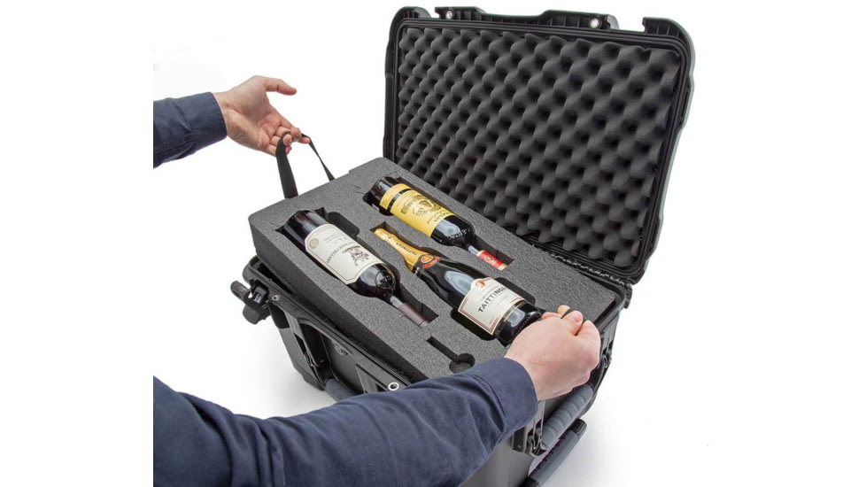 Nanuk 938 Case with Foam Insert for 6 Wine Bottles, Black, 938S-080BK-0A0-19365