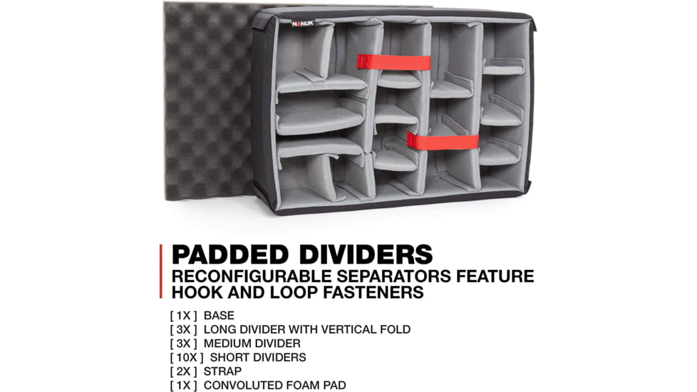 Nanuk 940 Case with Lid Organizer and Divider, Black, 940S-060BK-0A0