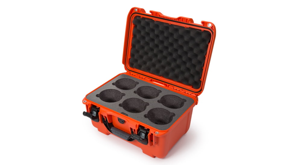 Nanuk Case 918 w/foam insert for 6 Lens, Orange, Medium, 918S-080OR-0A0-19337
