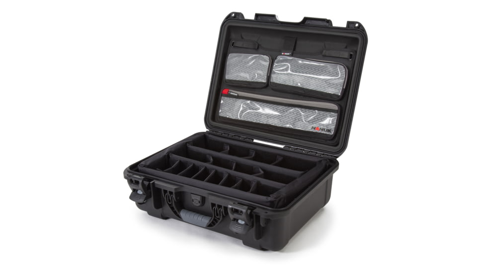 Nanuk Case 930 w/lid org. w/divider, Black, Large, 930S-060BK-0A0