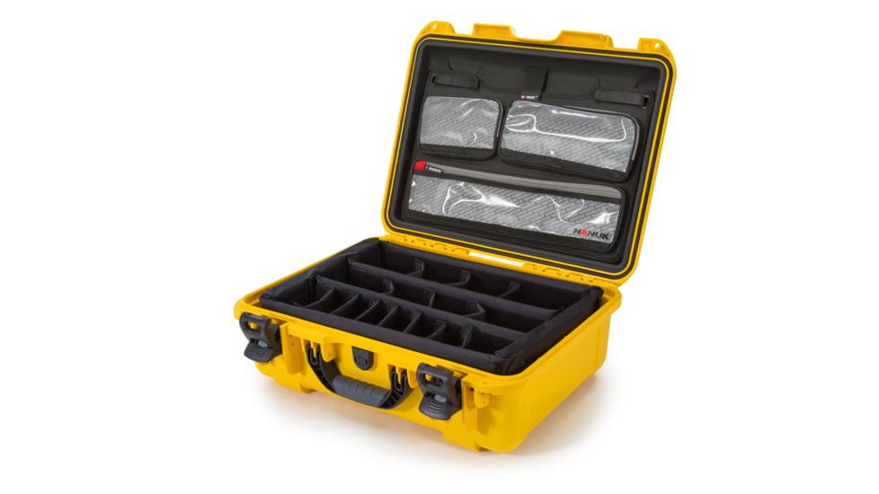 Nanuk Case 930 w/lid org. w/divider, Yellow, Large, 930S-060YL-0A0