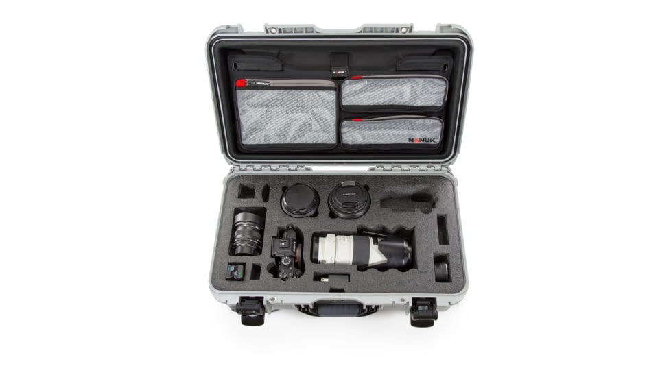 Nanuk Case 935 w/lid org. - w/f Sony A7, Silver, Large, 935S-070SV-0A0-19017