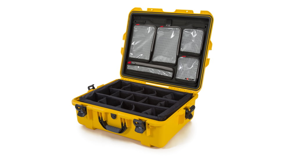 Nanuk 945 Pro Photo Camera Case Kit w/Lid Organizer / Padded Divider, Yellow, Large, 945S-060YL-0A0