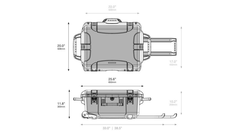 Nanuk Case 955 w/padded divider, Black, Large, 955S-020BK-0A0