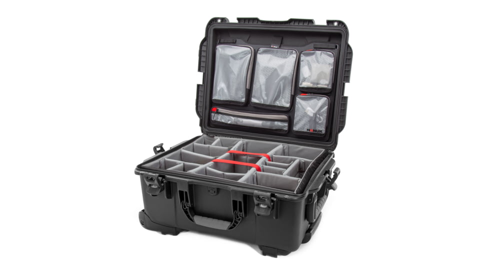 Nanuk Case 955 w/lid org. - w/divider, Black, Large, 955S-060BK-0A0