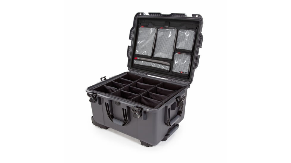 Nanuk 960 Pro Photo Camera Case Kit w/Lid Organizer / Padded Divider, Graphite, Large, 960S-060GP-0A0