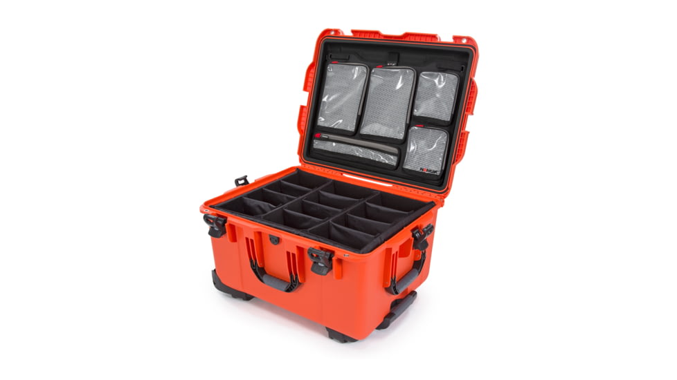 Nanuk 960 Pro Photo Camera Case Kit w/Lid Organizer / Padded Divider, Orange, Large, 960S-060OR-0A0