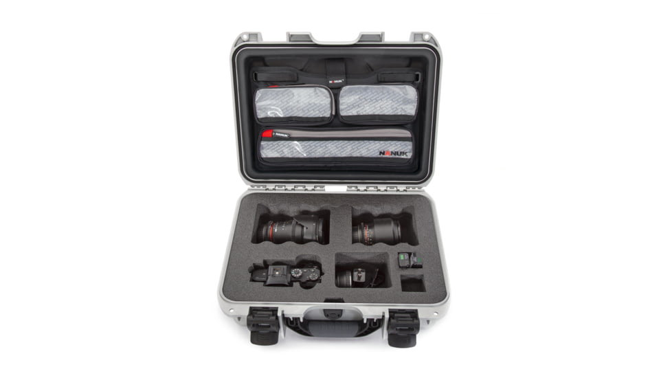 Nanuk Case w/lid org. w/foam insert for Sony A7, Silver, Medium, 920S-070SV-0A0-19135