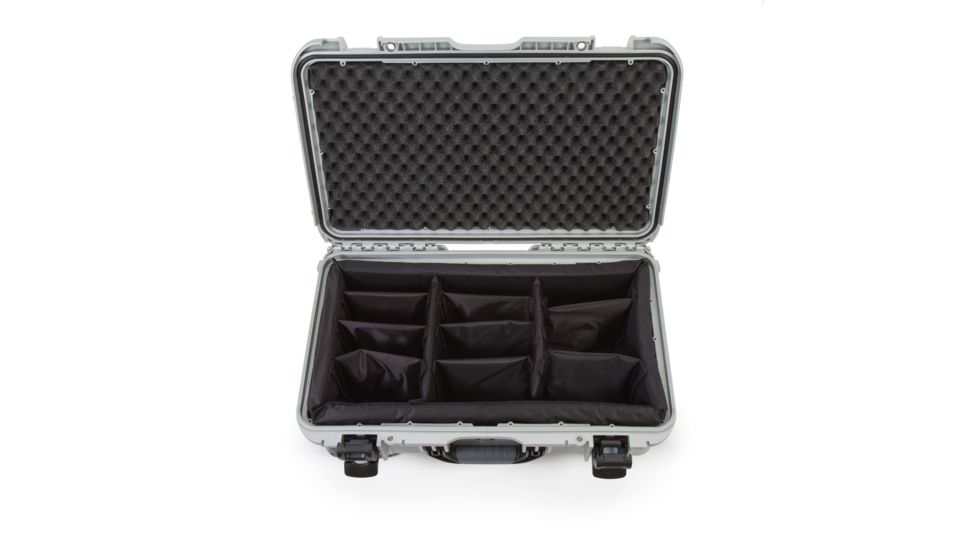Nanuk 935 Protective Hard Case w/ Padded Divider, 22in, Silver, 935S-020SV-0A0