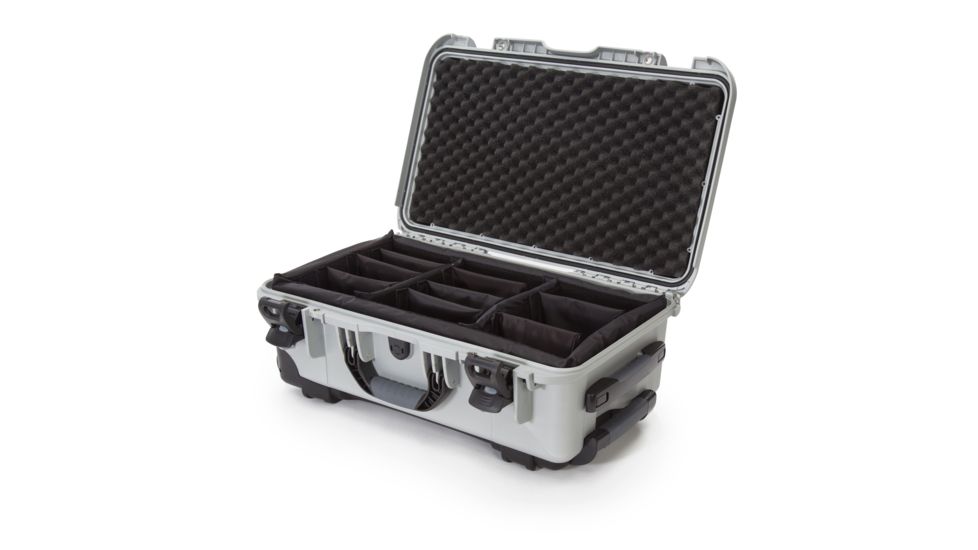 Nanuk 935 Protective Hard Case w/ Padded Divider, 22in, Silver, 935S-020SV-0A0