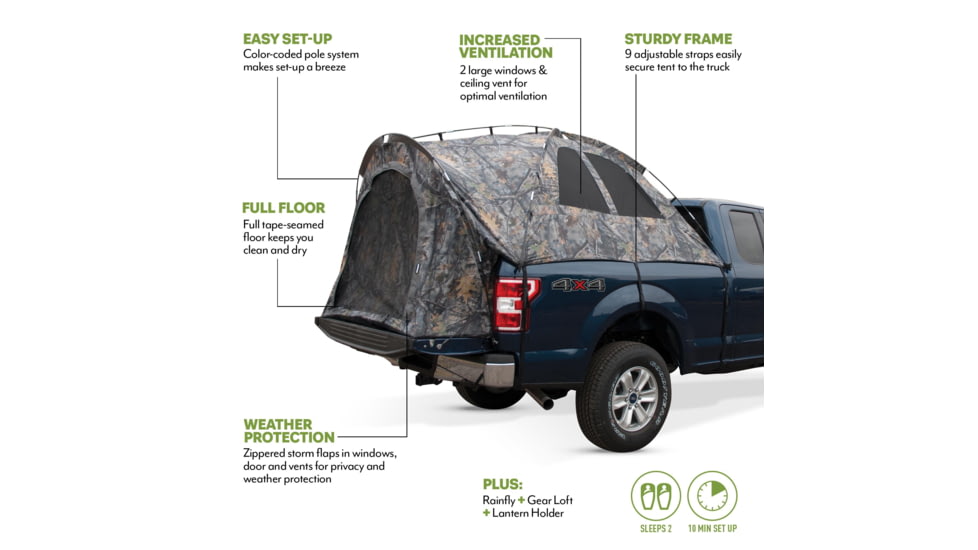Napier Backroadz Camo Truck Tent, Full Size Regular Bed, Camo, 6.4-6.7 ft, 19122