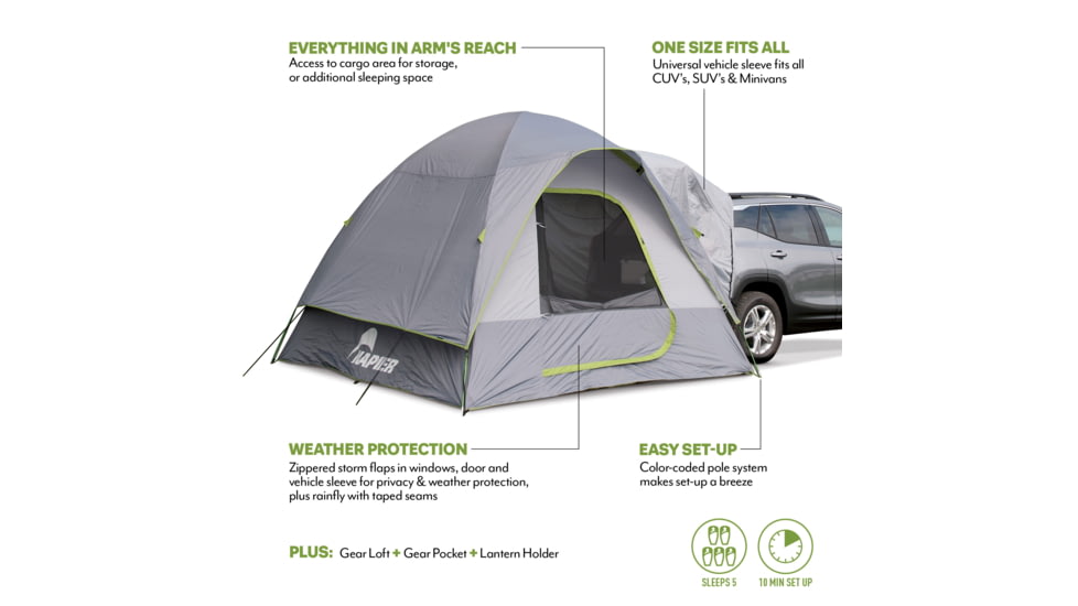 Napier Backroadz SUV/CUV/Minivan Tent, Gray/Green, 19100