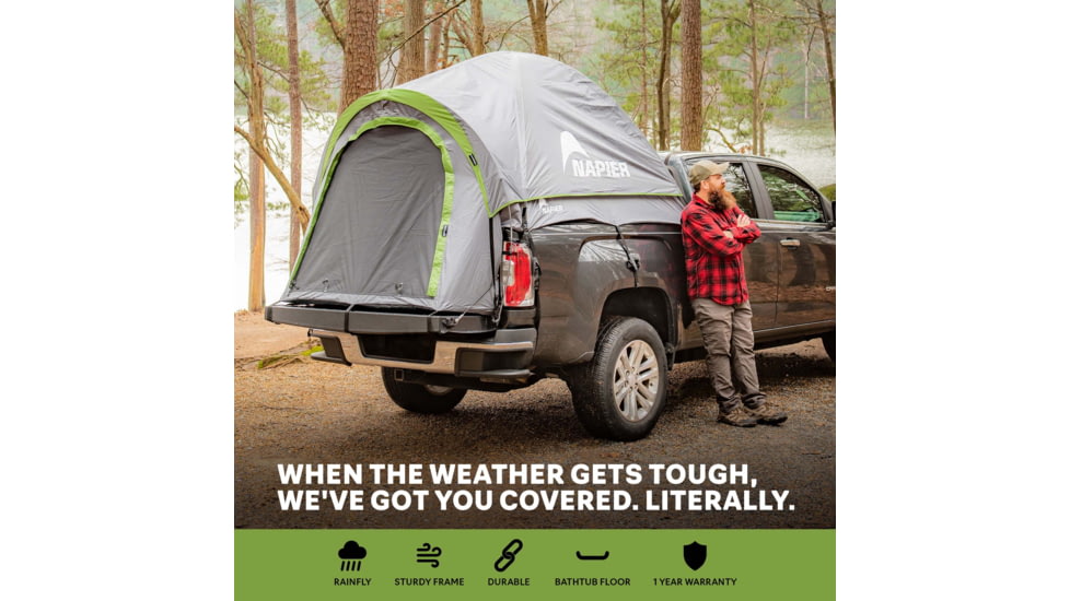 Napier Backroadz Truck Tent, Full Size Long Bed, Gray/Green, 8-8.2 ft, 19011