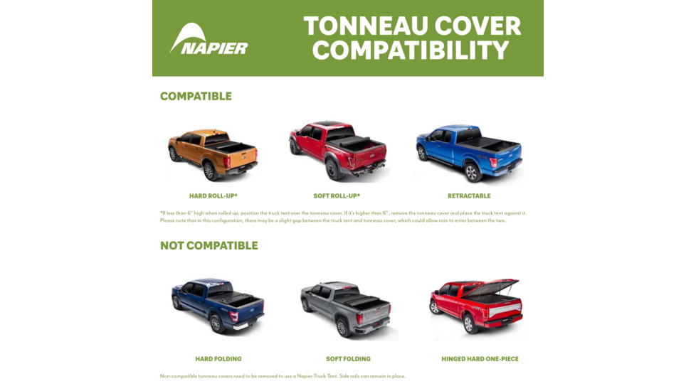 Napier Backroadz Truck Tent, Full Size Long Bed, Gray/Green, 8-8.2 ft, 19011