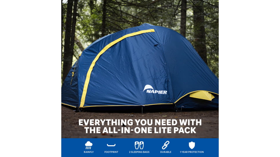 Napier Lite Pack Tent, Blue/Gray/Yellow, 7.3ft x 6.8ft, 91200