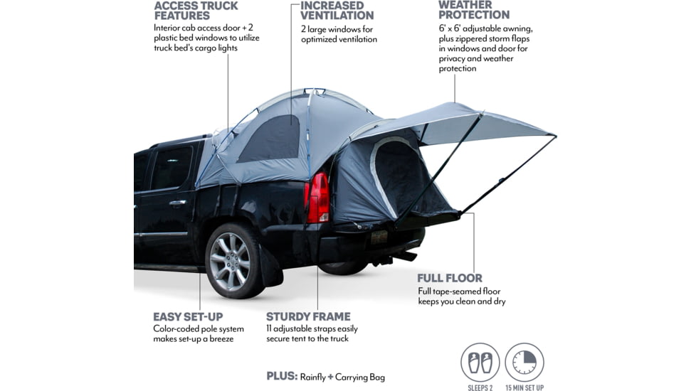 Napier Sportz Avalanche Truck Tent, Chevrolet Avalanche/Cadillac EXT, Gray, 99949