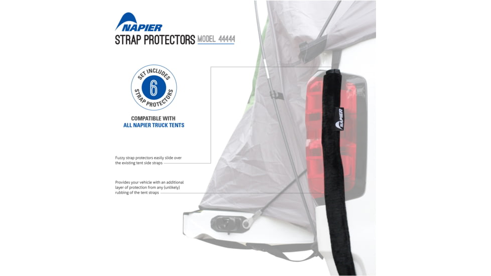 Napier Sportz Strap Protectors for Truck Tent, Black, 44444