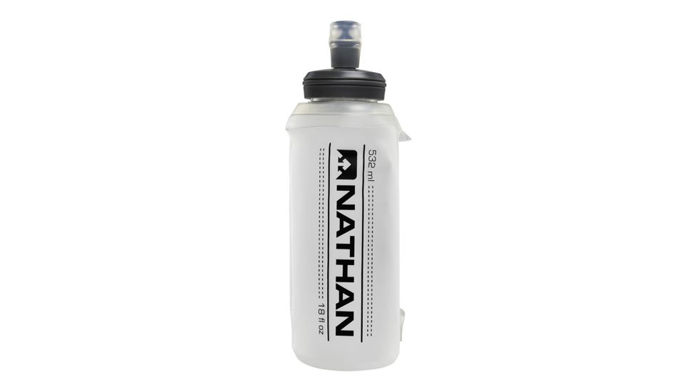 Nathan 18oz Soft Flask with Bite Top, Clear, NS4013-0153-18OZ