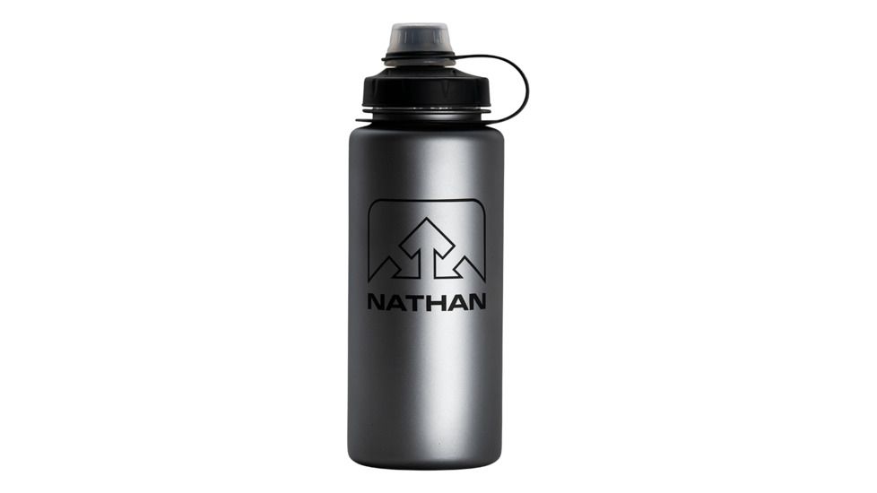Nathan LittleShot Hydration Bottle - 24oz/750mL, Charcoal/Black, NS4313I-0310-750ML