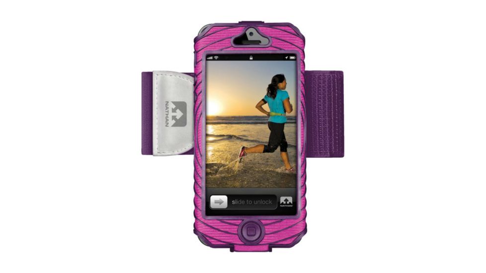 Nathan SonicBoom Armband Case for iPhone 5-Floro Fuschia/Imperial