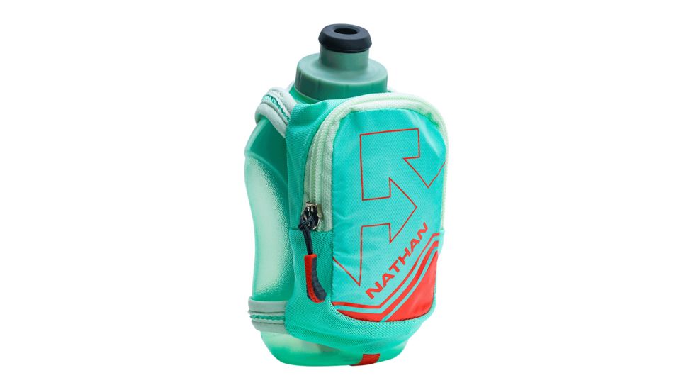 Nathan SpeedShot Plus Handheld Flask - 12oz, Beach Glass/Sprout Green/Camelia, NS4859-0431-00